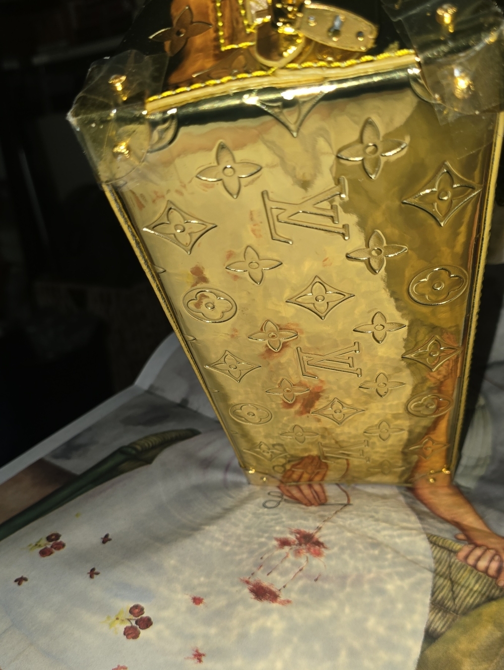 Gold Mirror Monogram EnVernis Dome Satchel - Picture 11 of 15